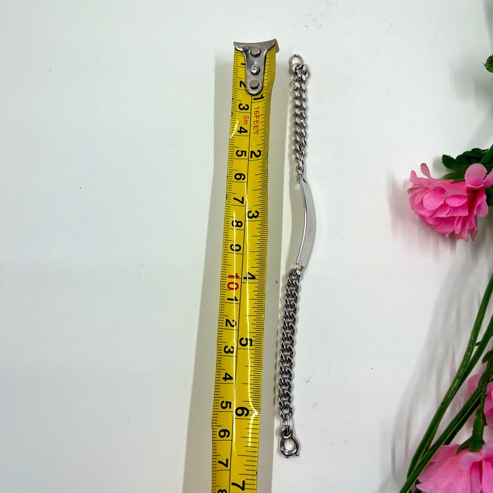 Nickel Silver Signed Vintage Engraveable ID Bracelet No Engravings or Scratches - Picture 7 of 7